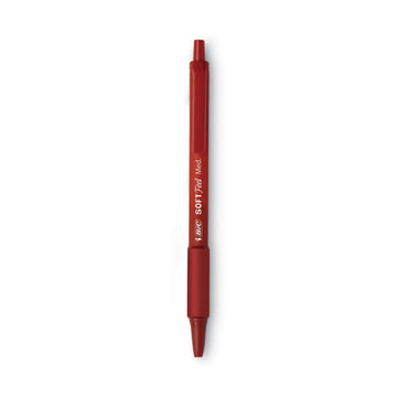 BIC® Soft Feel Ballpoint Pen, Retractable, Medium 1 Mm, Red Ink, Red Barrel, Dozen freeshipping - TVN Wholesale